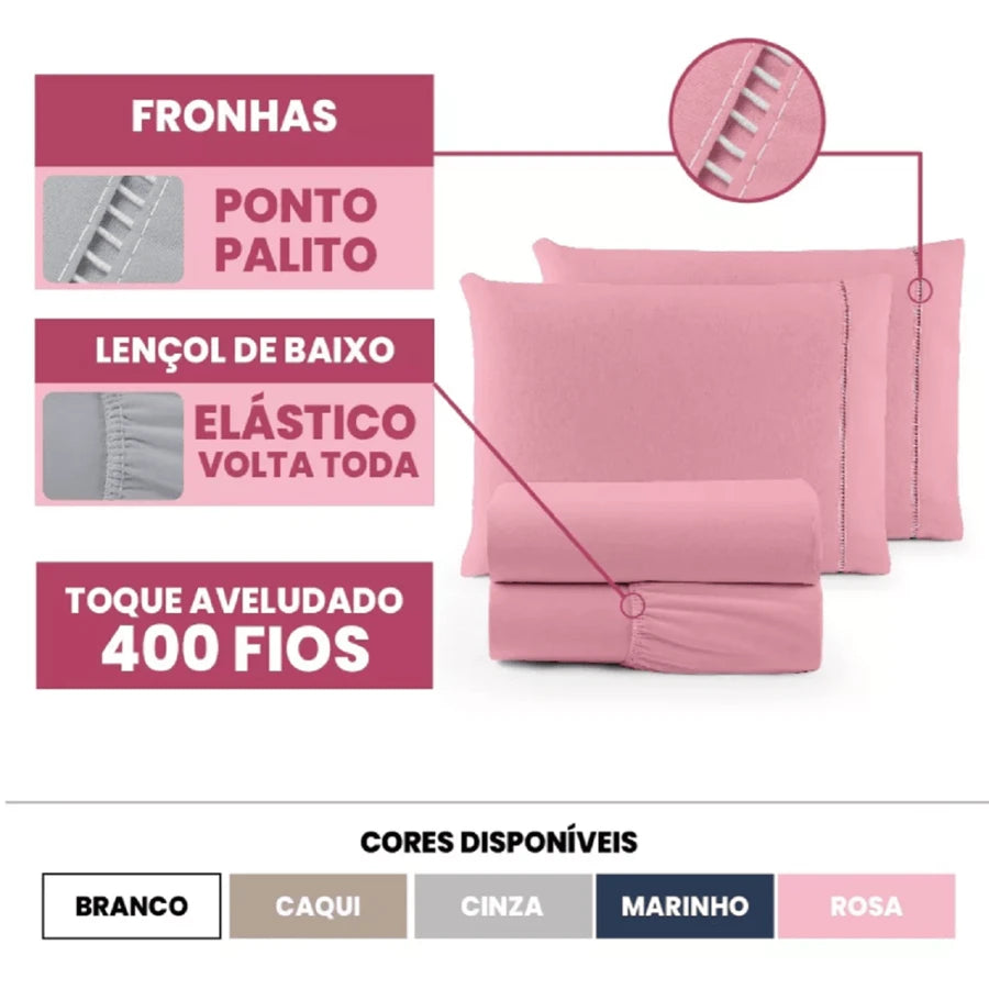 Jogo de Cama 400 fios Com Elástico