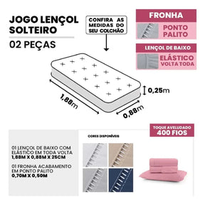 Jogo de Cama 400 fios Com Elástico