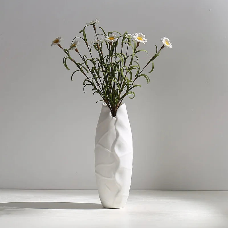 Vaso de Cerâmica Fosca Estilo Nórdico